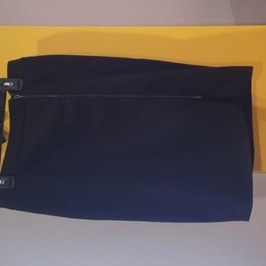 Black pencil skirt with offset zipper